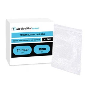 1800 Pcs 8x15.5 Bubble Out Pouches Bags Wrap Cushioning Self Seal Clear - Picture 1 of 5