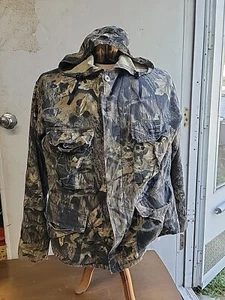 Vtg. RATTLERS BRAND Hunting Jacket Mossy Oak Break Up with Hood Made in USA/0924 - Picture 1 of 10