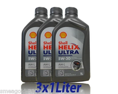 Shell Helix Ultra Professional  AM-L  5W-30 3x1 Liter MB 229.51 BMW LL04 Motoröl - Bild 1 von 3