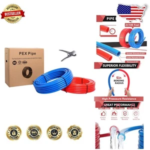 NSF Certified 3/4" Pex-B Pipe Tubing - 200 ft Hot/Cold Water with Cutter - Picture 1 of 10
