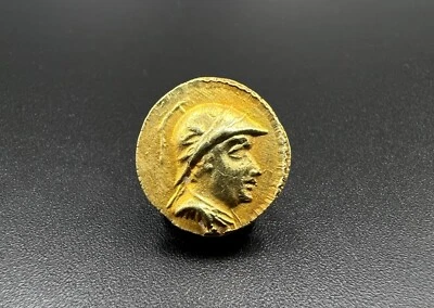 BACTRIANO Indo Griego Oro Antiguo Monedas Antigüedades Sello Colgante 17K 1.95 G Foto 1 de 4