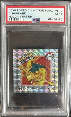 1999 Pokemon Action Flipz #SR3 Charizard Holo Sticker - PSA 9 - Image 1 of 2