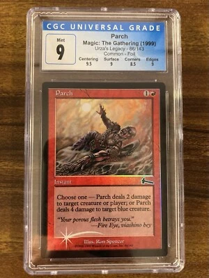 MTG✨PARCH FOIL✨Urza’s Legacy CGC 9 MINT Common 1999 Ron Spencer Art LOW POP ! - Image 1 of 4