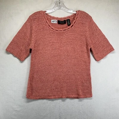 Dana Buchman Petites Women's Coral Stretch Open Knit Embellished PM - Image 1 of 4