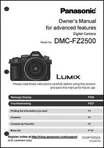 Panasonic Lumix DMC-FZ2500 Advanced Kamera Bedienungsanleitung Bedienungsanleitung - Bild 1 von 1