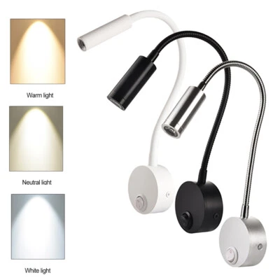 LED Klemmleuchte Leselampe flexibel Tischlampe Bettlicht Flexarm 3WTischleuchten - Bild 1 von 4