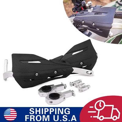 Black Universal 7/8" 22mm 1 1/8" 28mm Handlebar Brush Bar Hand Guards Handguard - Image 1 of 4