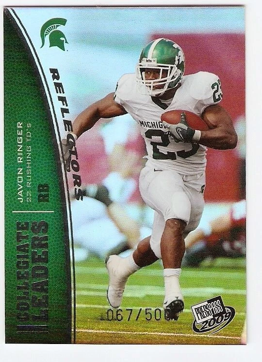 2009 PRESS PASS ROOKIE REFLECTORS SERIAL #/500 JAVON RINGER MICHIGAN STATE - Image 1 of 1