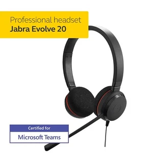 Jabra Evolve 20 Ms Stereo in Ear Wired Black - Picture 1 of 5