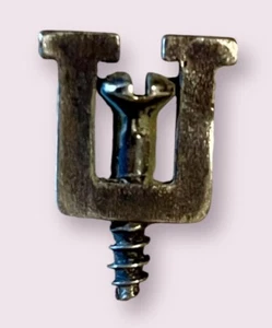 Screw U Metal Hat Lapel Tack Pin Wood Screw With Letter U - Picture 1 of 4
