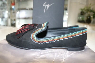Mocasín de gamuza negro adornado con pedrería Giuseppe Zanotti Design Dalila - talla 39,5 Foto 1 de 4