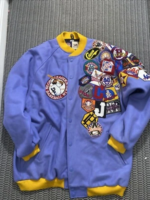 De Colección Liga Negra Béisbol NLBM Botón a Presión Chaqueta Hombres 4XL Mezcla de Lana Foto 1 de 4