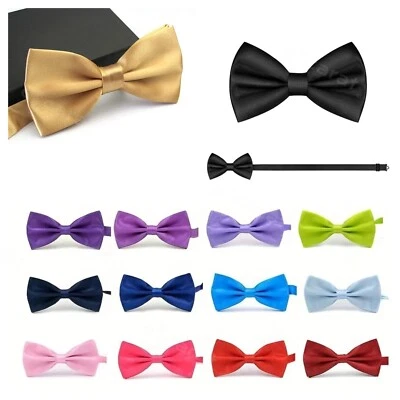 Mens Bow Tie Pre-tied Fashion Novelty Adjustable Tuxedo Bowtie Wedding Necktie - Image 1 of 4