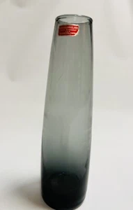 Vintage Randsfjord HandBlown Vase Norway Pale Blue Body Dark Blue Base - Picture 1 of 4