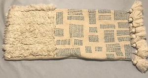 Anthropologie Pillow Cover Boho Tassel Shag Fringe Long Lumbar 12 x 26 - Picture 1 of 8
