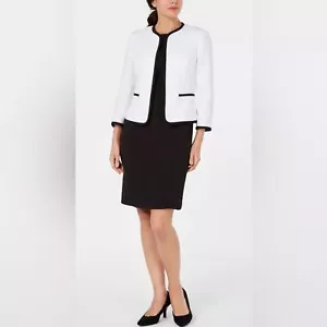Le Suit - Whit and black Lining blazer top size 18 - Picture 1 of 7