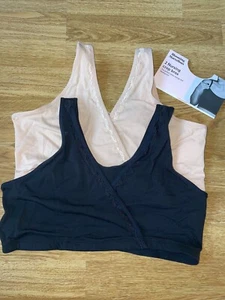 Mothercare 2 Pack non-padded non-wired nursing crop top bras sz XL 20 BNWT - Picture 1 of 2