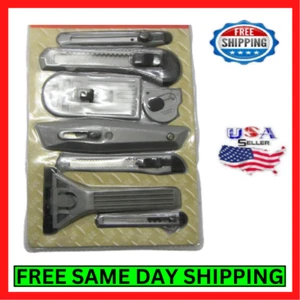 Multi-Purpose Utility Knife Set 8 Piece Cutter Set For Box Cutting Extreme Sharp - Picture 1 of 11