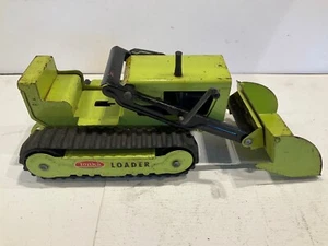 Vintage 12” 1970's Tonka Pressed Steel Bulldozer Loader lime green - Picture 1 of 13