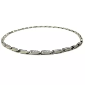collana girocollo da uomo catena maglia in acciaio inox lunga 54cm color argento - Foto 1 di 5