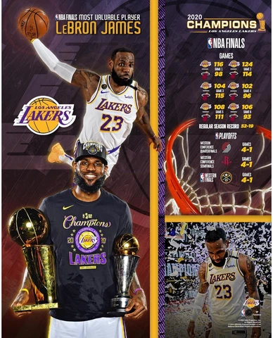 LeBron James Lakers UnSigned 2020 Finals Bill Russell MVP Collage Photo Cover