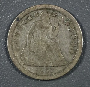 1857 10C Seated Liberty Dime - Imagen 1 de 2