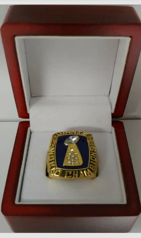 Phil Simms - 1986 New York Giants Super Bowl Custom Ring With Wooden Box Cover