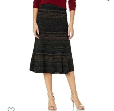 NUEVO CON ETIQUETAS Falda Tejida A Rayas Metálicas Bcbgmaxazria $198 Precio al por menor XXS Foto 1 de 3