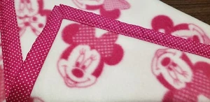 Handmade Disney's "Minnie" 30x36in Fleece Baby Blanket w/cotton trim - Gift Idea - Picture 1 of 6