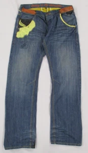 RINGSPUN Jeans, Beauty In The Blemishes, Blue Cotton Denim, 34" Waist, W34, L33 - Imagen 1 de 16