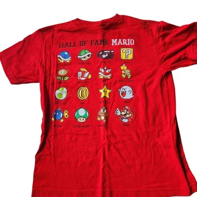 Boys Hall Of Fame Mario Brothers T-Shirt Size Large - Image 1 of 4