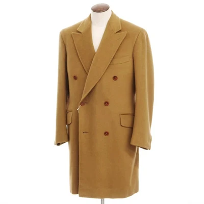 Gianni Campagna Cashmere Double-Breasted Coat Men’s 52 Camel Brown New - Image 1 of 4