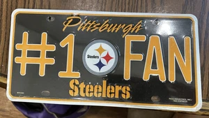 Letrero de pared con etiqueta de matrícula de metal para ventilador Pittsburgh Steelers #1 NUEVO - Imagen 1 de 4