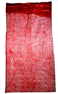 Yoruba batik textile museum quality on damask fabric Shango Orisha Oyo - Picture 1 of 2
