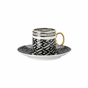 Rosenthal Versace Espressotasse 2-tlg. La Greca Signature Black Porzellan 100ml - Picture 1 of 1