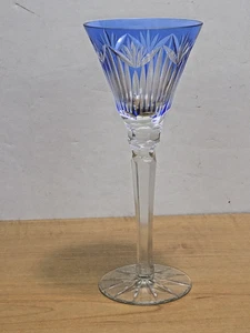 HELLBLAUER GESCHLIFFENER ZU KLAREM KRISTALL 6-3/4" HERZLICHER KELCH - Bild 1 von 7