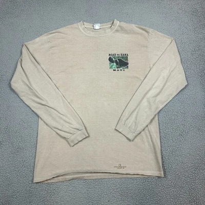 Camiseta Crazy Shirts Road To Hana Maui Hawaii Kona Teñida Café Manga Larga Grande Foto 1 de 4