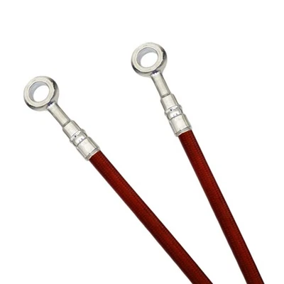 Red Stainless Steel Rear Brake Line Kit GBrakes FK003D194R-RED - Image 1 of 2