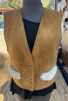 Chaleco de piel de oveja Overland Sheepskin Co genuino de colección para hombre grande EE. UU. Foto 1 de 4