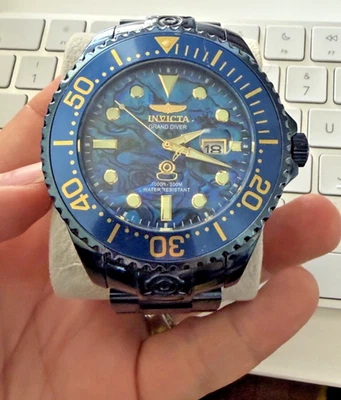 Reloj automático para hombre Invicta Pro Diver con esfera de abulón - 54 mm, azul (35341) Foto 1 de 4