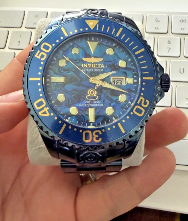 Reloj automático para hombre Invicta Pro Diver con esfera de abulón - 54 mm, azul (35341) Foto 1 de 4