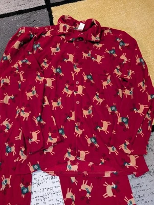 Gymboree Holiday Christmas Reindeer Fleece Pajama Set ADULT MEDIUM MEN Unisex - Image 1 of 3