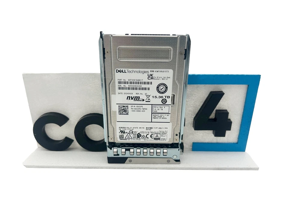 DELL KCM7XRUG15T3 KIOXIA 15.36TB 2.5IN CM7 GEN4 DX2PD NVMe SSD *New Bulk* - Image 1 of 1
