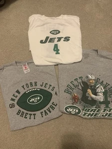 New York Jets Brett Favre "Brett The Jet" Reebok Herren Large T-Shirt Lot NFL - Bild 1 von 12