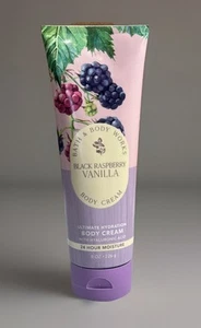 Bath & Body Works Black Raspberry Vanilla BODY CREAM Moisture 8 OZ RETIRED NEW - Picture 1 of 3