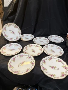 tressemanes vogt limoges 9er Set Dessertteller Goldrand Rosen 6 5/8 Zoll - Bild 1 von 17