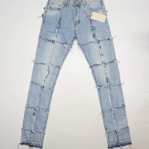 MNML Raw Hem Square Tall and Skinny Button Fly Denim Jeans RN 139488 Size 30x35 - Picture 1 of 11