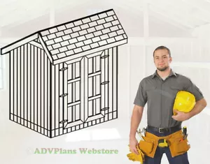 6X8 COBERTIZO DE ALMACENAMIENTO CLÁSICO SALTBOX, 26 PLANOS UTILITARIOS COBERTIZOS, PLANES ADV COBERTIZOS DE MADERA - Imagen 1 de 1