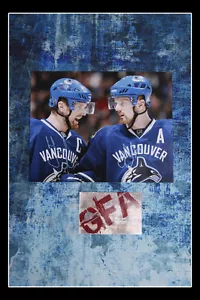 Foto firmata Henrik & Daniel Sedin Vancouver Canucks 11x14 S2 COA GFA - Foto 1 di 1