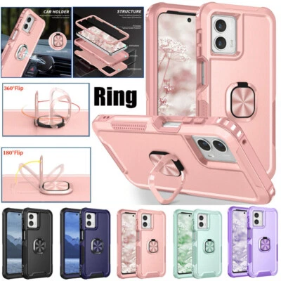 适用于摩托罗拉 Moto G 5G Play Power Stylus 磁性外壳 旋转环 支架 保护套 — 第 1/4 张图片